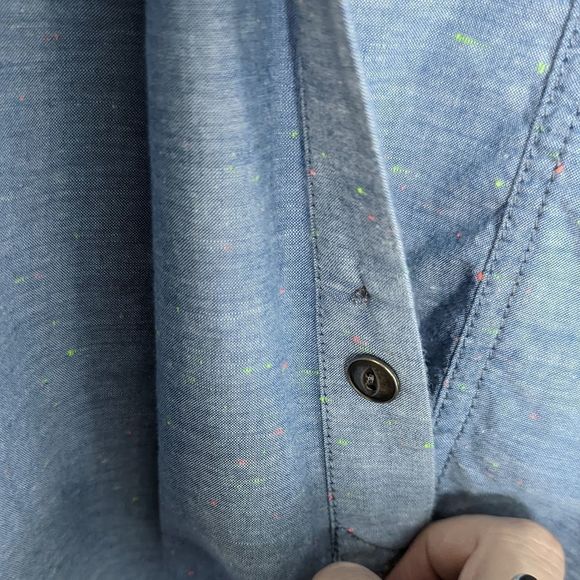 Blue speckled Woolrich shirt Lg - Picture 2 of 12